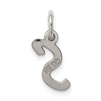 Sterling Silver Rhodium-plated Letter S Initial Charm view 4