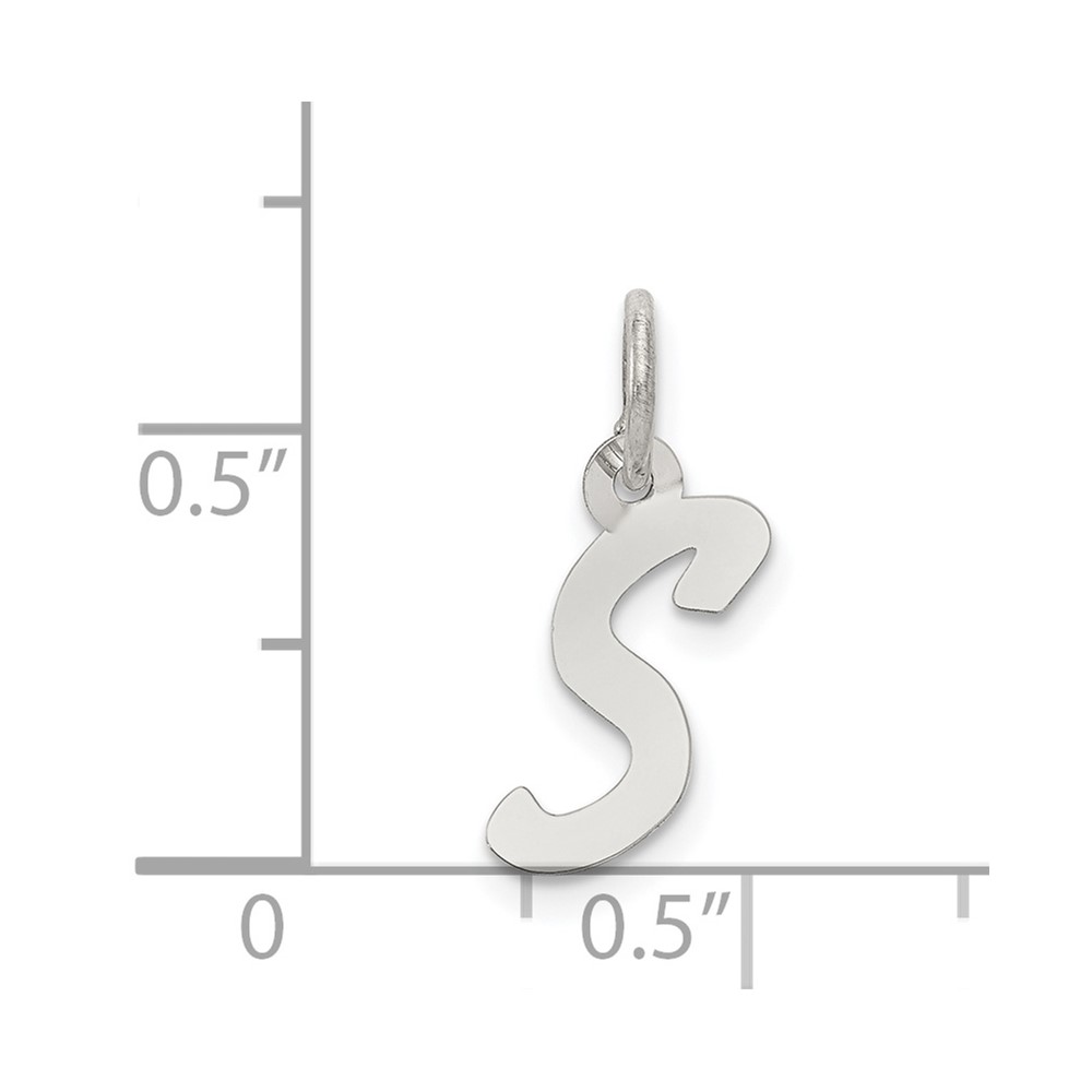 Sterling Silver Rhodium-plated Letter S Initial Charm (QC5092S)
