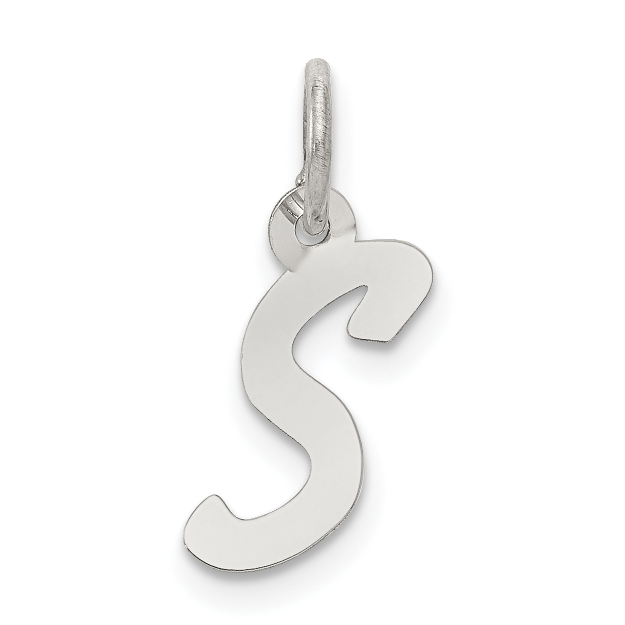 Sterling Silver Rhodium-plated Letter S Initial Charm (QC5092S)