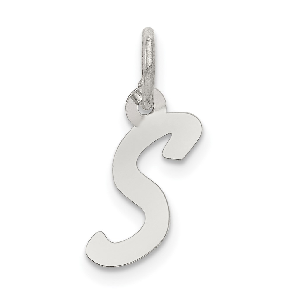 Sterling Silver Rhodium-plated Letter S Initial Charm (QC5092S)