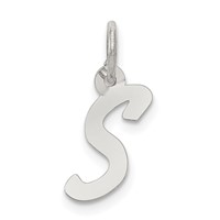 Sterling Silver Rhodium-plated Letter S Initial Charm view 1