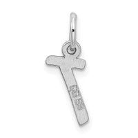 Sterling Silver Rhodium-plated Letter T Initial Charm view 3