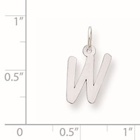 Sterling Silver Rhodium-plated Letter W Initial Charm view 3