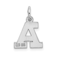 Sterling Silver Rhodium-plated Block Letter a Initial Charm view 3