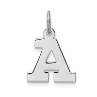 Sterling Silver Rhodium-plated Block Letter a Initial Charm view 1