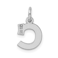 Sterling Silver Rhodium-plated Block Letter C Initial Charm view 3