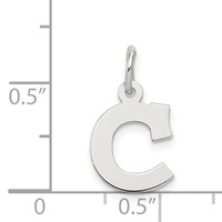 Sterling Silver Rhodium-plated Block Letter C Initial Charm view 4