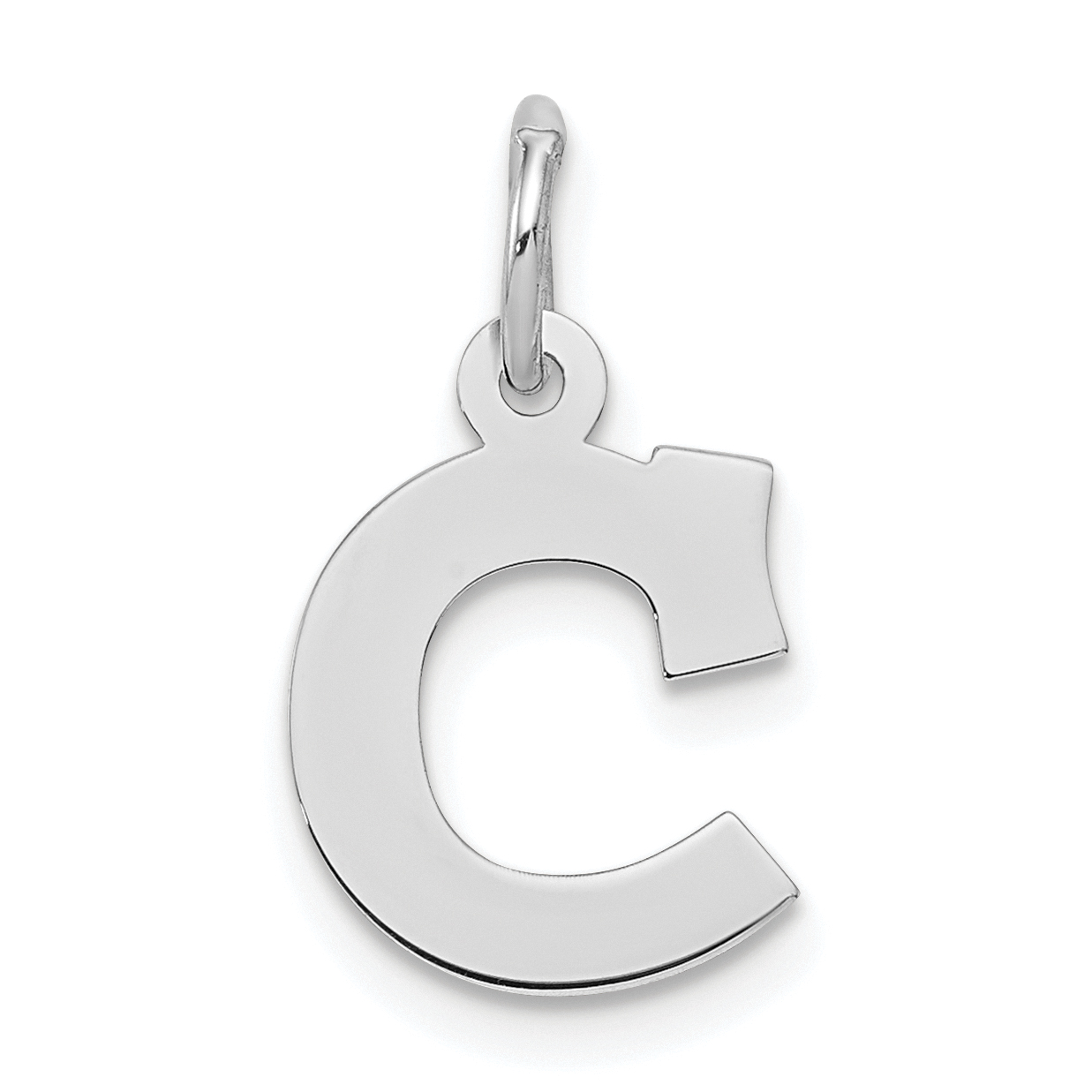Sterling Silver Rhodium-plated Block Letter C Initial Charm (QC5093C)