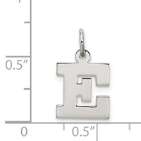 Sterling Silver Rhodium-plated Block Letter E Initial Charm view 4