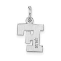 Sterling Silver Rhodium-plated Block Letter F Initial Charm view 3