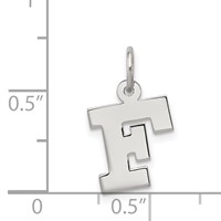 Sterling Silver Rhodium-plated Block Letter F Initial Charm view 4