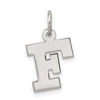 Sterling Silver Rhodium-plated Block Letter F Initial Charm view 1