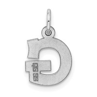 Sterling Silver Rhodium-plated Block Letter G Initial Charm view 3