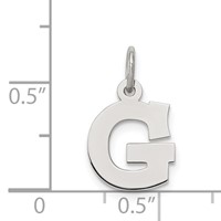 Sterling Silver Rhodium-plated Block Letter G Initial Charm view 4