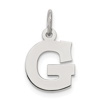 Sterling Silver Rhodium-plated Block Letter G Initial Charm view 1