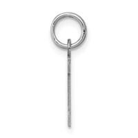 Sterling Silver Rhodium-plated Block Letter I Initial Charm view 2