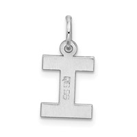 Sterling Silver Rhodium-plated Block Letter I Initial Charm view 3