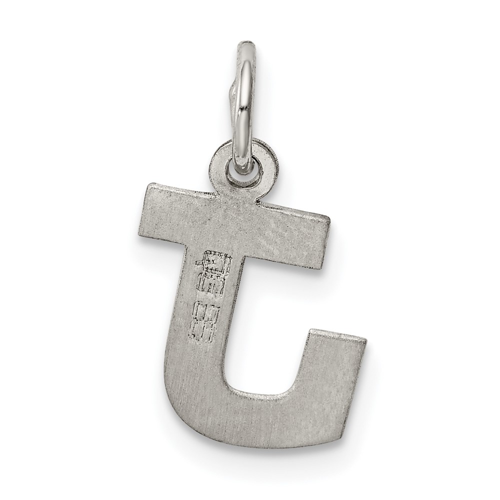 Sterling Silver Rhodium-plated Block Letter J Initial Charm (QC5093J)