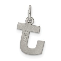 Sterling Silver Rhodium-plated Block Letter J Initial Charm view 4