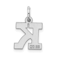 Sterling Silver Rhodium-plated Block Letter K Initial Charm view 3