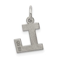 Sterling Silver Rhodium-plated Block Letter L Initial Charm view 4