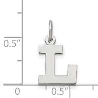 Sterling Silver Rhodium-plated Block Letter L Initial Charm view 3