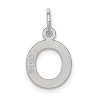 Sterling Silver Rhodium-plated Block Letter O Initial Charm view 4