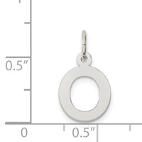 Sterling Silver Rhodium-plated Block Letter O Initial Charm view 3