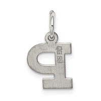 Sterling Silver Rhodium-plated Block Letter P Initial Charm view 4
