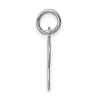Sterling Silver Rhodium-plated Block Letter R Initial Charm view 2