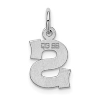 Sterling Silver Rhodium-plated Block Letter S Initial Charm view 4