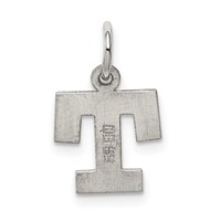 Sterling Silver Rhodium-plated Block Letter T Initial Charm view 4