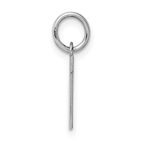 Sterling Silver Rhodium-plated Block Letter W Initial Charm view 2