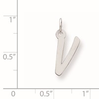 Sterling Silver Medium Initial V Charm view 2