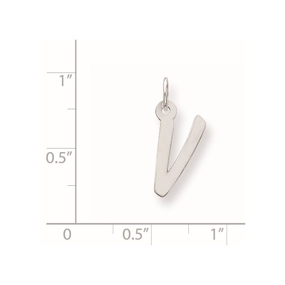 Sterling Silver Medium Initial V Charm