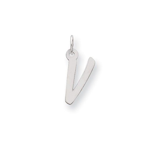 Sterling Silver Medium Initial V Charm