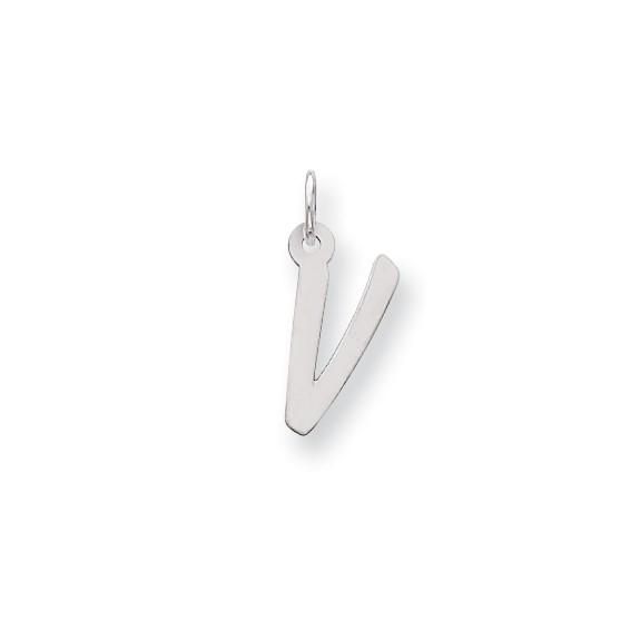 Sterling Silver Medium Initial V Charm