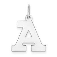 Sterling Silver Rhodium-plated Block Letter a Initial Charm view 1