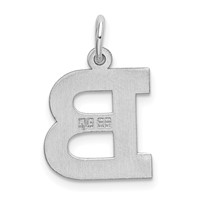 Sterling Silver Rhodium-plated Block Letter B Initial Charm view 3