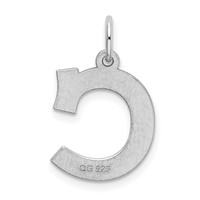 Sterling Silver Rhodium-plated Block Letter C Initial Charm view 3