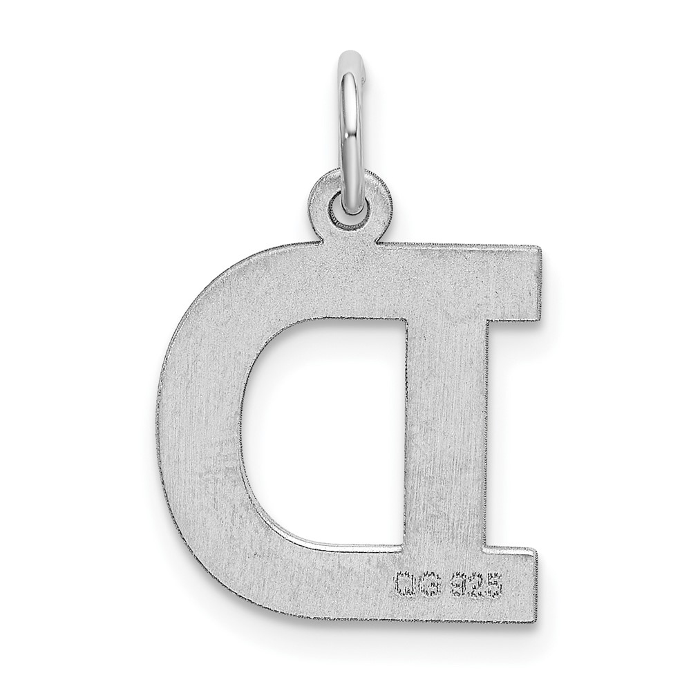 Sterling Silver Rhodium-plated Block Letter D Initial Charm (QC5095D)