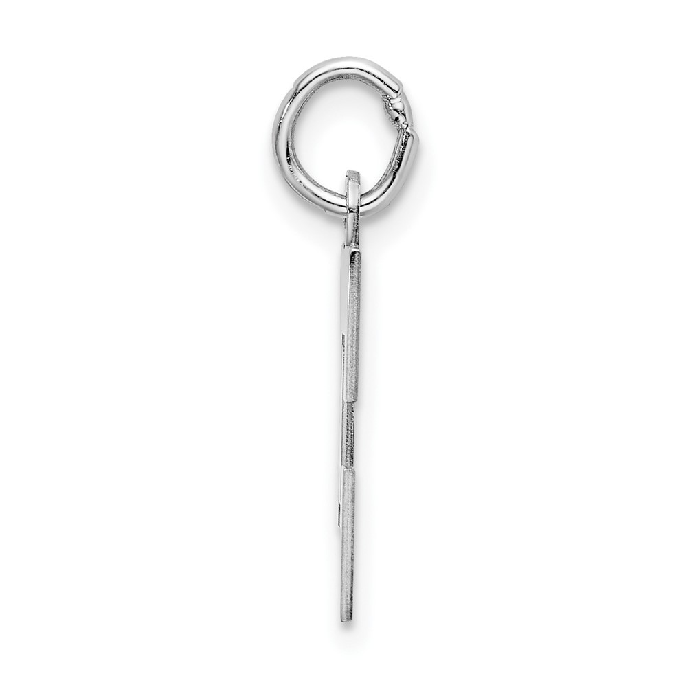 Sterling Silver Rhodium-plated Block Letter E Initial Charm (QC5095E)