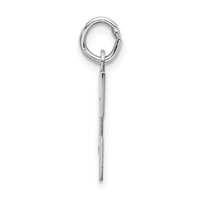 Sterling Silver Rhodium-plated Block Letter E Initial Charm view 2