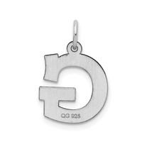 Sterling Silver Rhodium-plated Block Letter G Initial Charm view 3