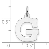 Sterling Silver Rhodium-plated Block Letter G Initial Charm view 4