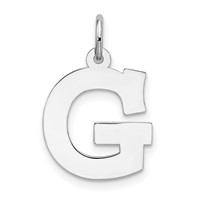 Sterling Silver Rhodium-plated Block Letter G Initial Charm view 1