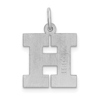 Sterling Silver Rhodium-plated Block Letter H Initial Charm view 3