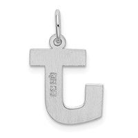 Sterling Silver Rhodium-plated Block Letter J Initial Charm view 3
