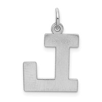 Sterling Silver Rhodium-plated Block Letter L Initial Charm view 3