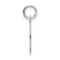 Sterling Silver Rhodium-plated Block Letter O Initial Charm view 2